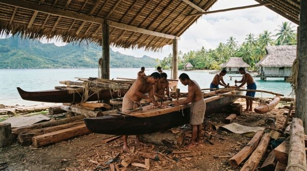 Quelle croisière propose des ateliers de construction de canoës traditionnels en Polynésie?